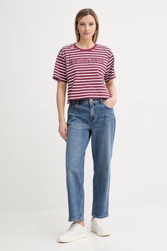 MICHAEL Michael Kors t-shirt bawełniany MT551R9HM7 bordowy AW25