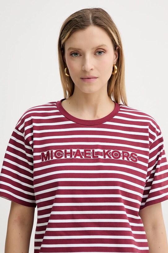 MICHAEL Michael Kors t-shirt bawełniany bordowy MT551R9HM7