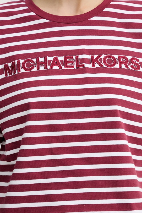 Bavlněné tričko MICHAEL Michael Kors MT551R9HM7 burgundské