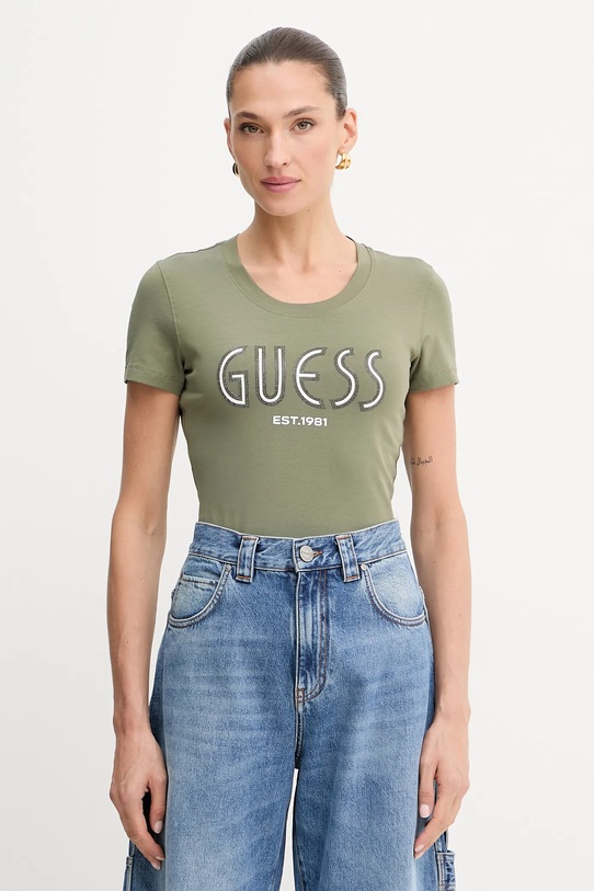 Guess tricou imprimeu verde W5YI05.J1314