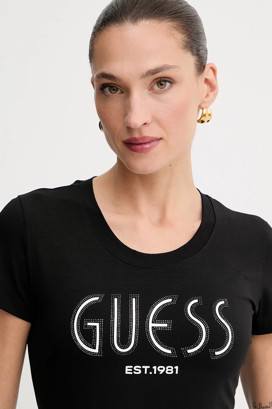 Μπλουζάκι Guess μαύρο W5YI05.J1314