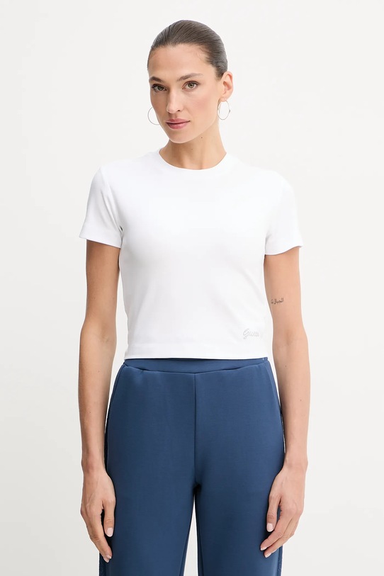 Majica kratkih rukava Guess bez uzorka bijela W5YI06.KCYV2