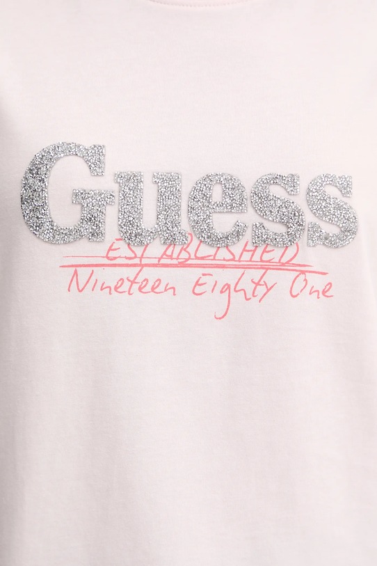 Guess tricou din bumbac roz W5YI07.I3Z14