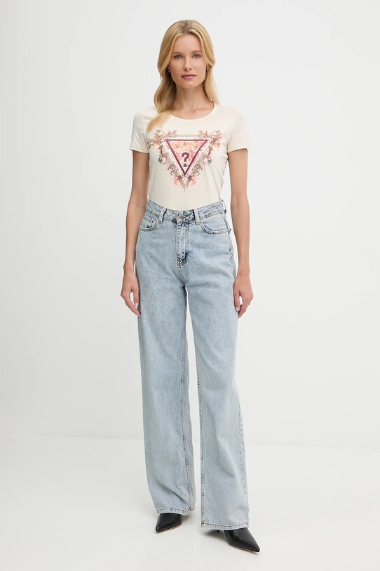 Guess t-shirt W5YI08.J1314 beige AW25