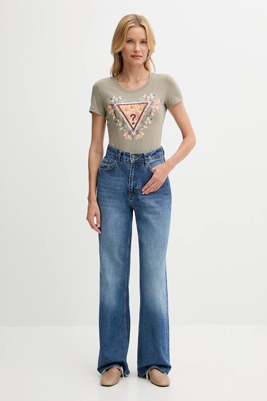 Guess t-shirt W5YI08.J1314 zöld AW25