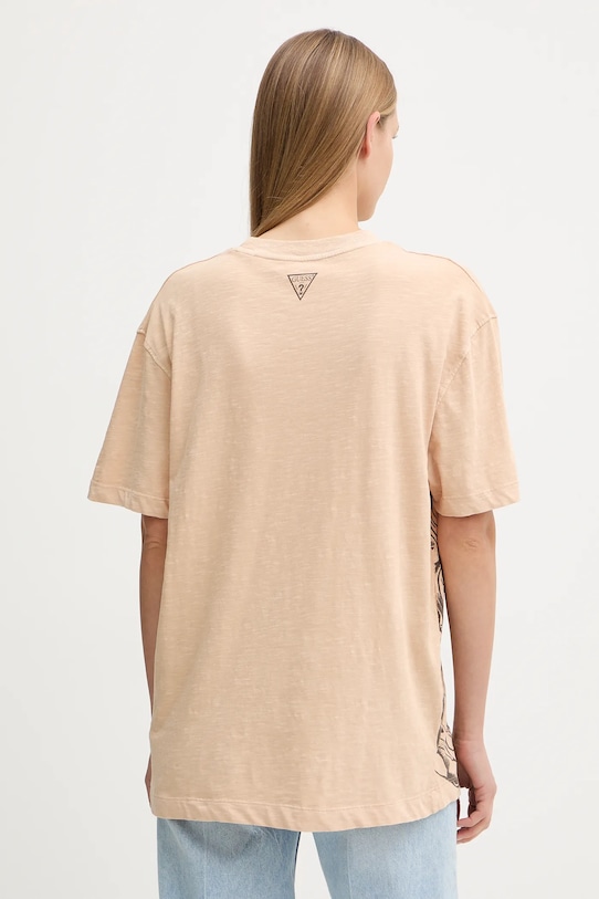 Odzież Guess t-shirt bawełniany W5YI09.K6XN4 beżowy