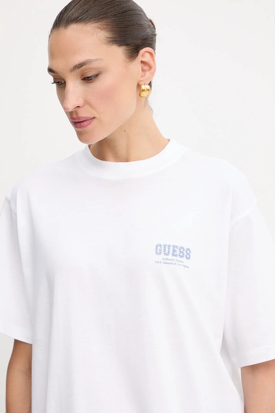 Guess tricou din bumbac alb W5YI10.JA914