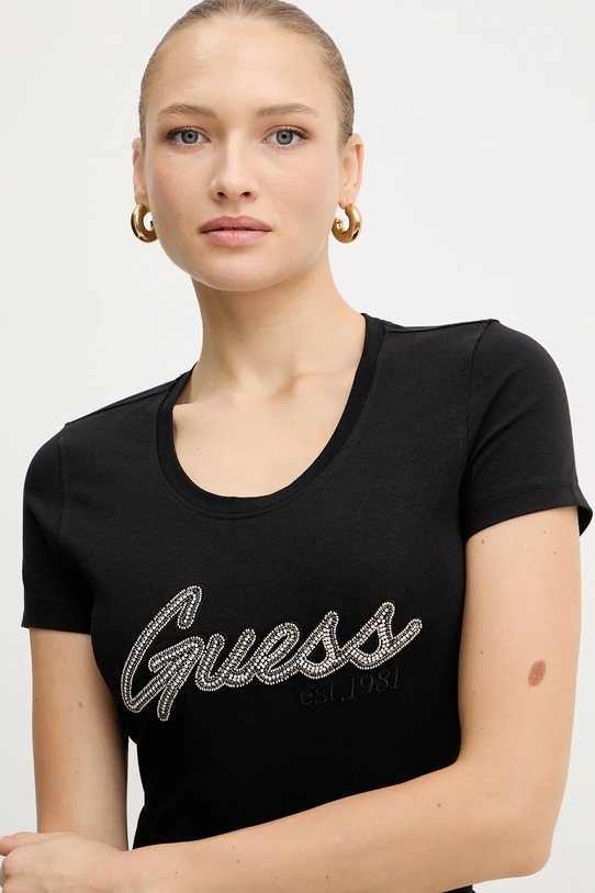 Guess tricou negru W5YI16.J1314