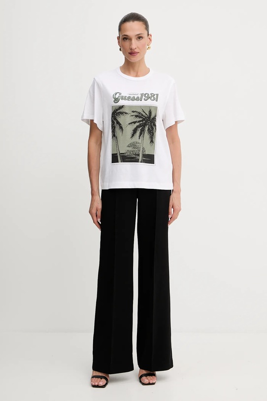 Guess tricou din bumbac W5YI17.I3Z14 alb AW25