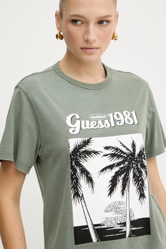 Guess t-shirt in cotone verde W5YI17.I3Z14