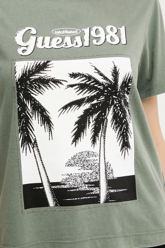 Бавовняна футболка Guess W5YI17.I3Z14 зелений