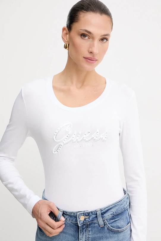 Μακρυμάνικο Guess λευκό W5YI26.J1314