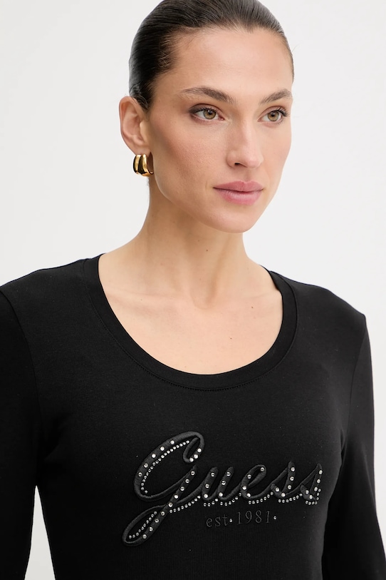 Μακρυμάνικο Guess μαύρο W5YI26.J1314