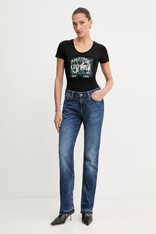 Guess tricou ANIMALIER W5YI27.J1314 negru AW25