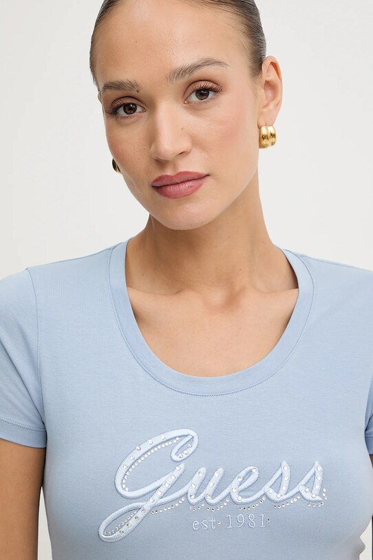Îmbrăcăminte Guess tricou W5YI46.J1314 albastru