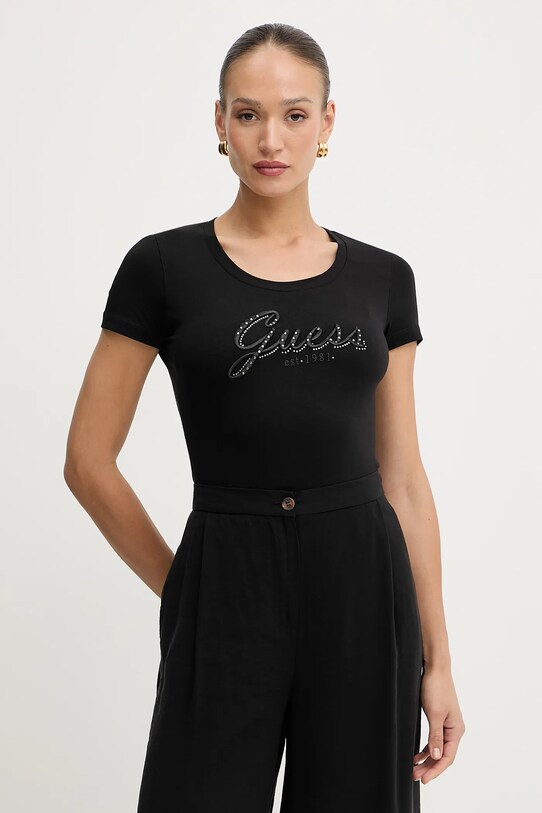 Guess t-shirt regular czarny W5YI46.J1314