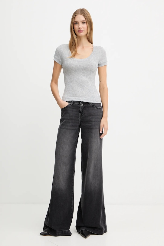 Guess tricou din amestec de mătase TINA W5YP11.KCNH2 gri AW25