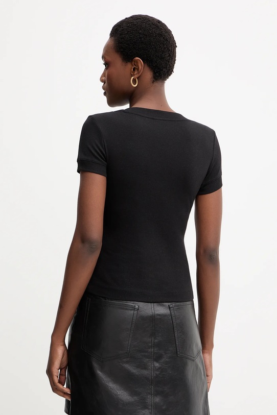 Oblečenie Tričko z hodvábnej zmesi Guess TINA W5YP11.KCNH2 čierna