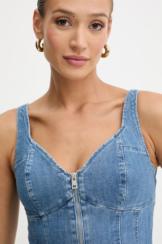 Guess top jeansowy ANIKA niebieski W5YH0Z.D4LU0