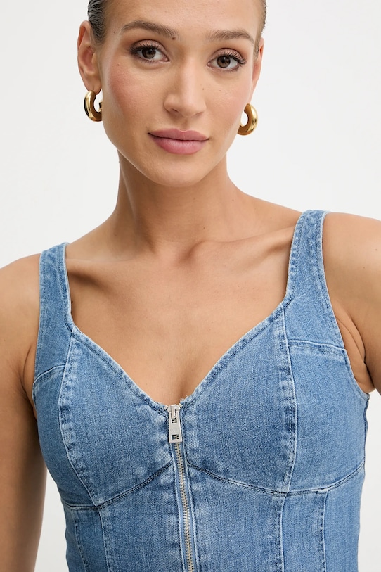 Guess top jeansowy ANIKA niebieski W5YH0Z.D4LU0