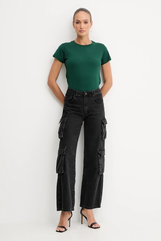 Pinko tricou din bumbac 100373.A2RE verde AW25