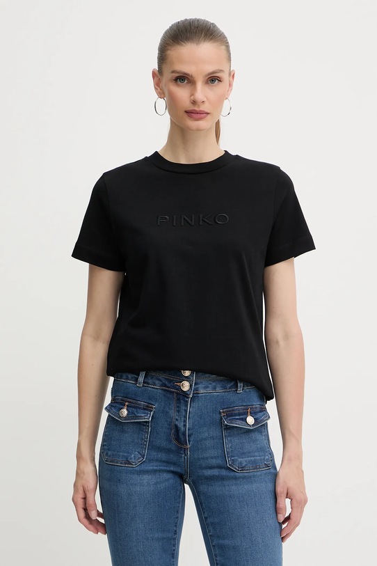 Βαμβακερό μπλουζάκι Pinko βαμβάκι μαύρο 101752.A2RD