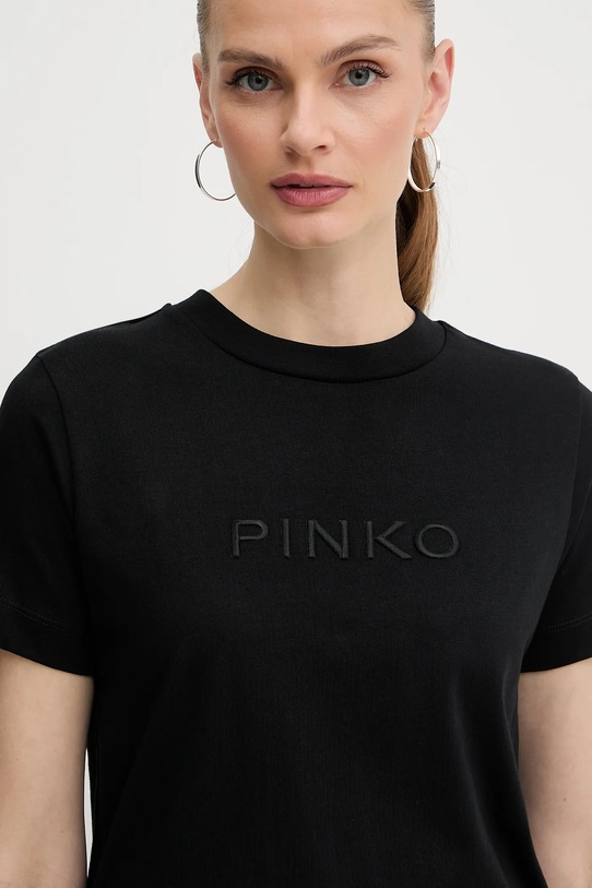 Βαμβακερό μπλουζάκι Pinko μαύρο 101752.A2RD