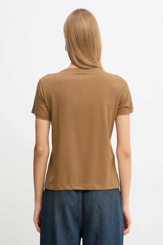 Odzież Pinko t-shirt bawełniany 100535.A2RN brązowy