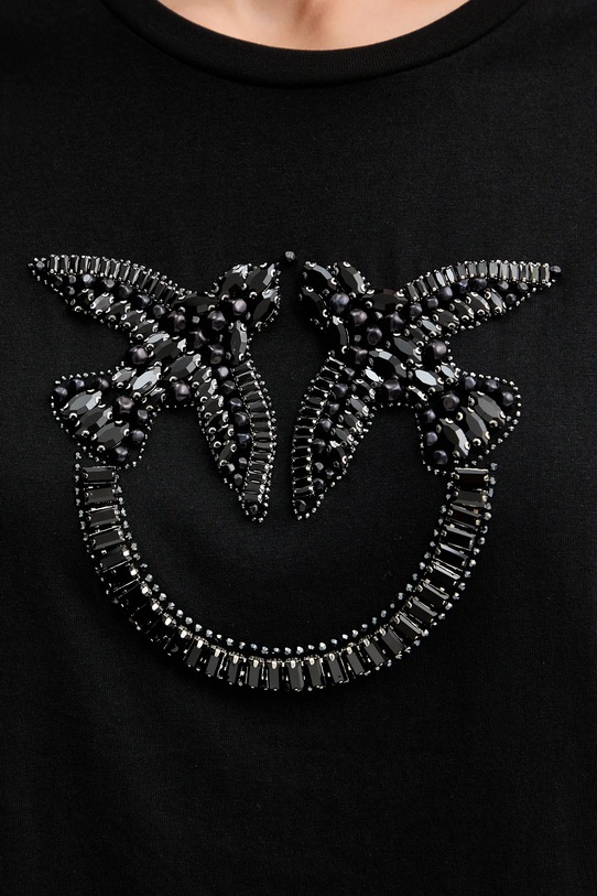 Pinko t-shirt bawełniany 100535.A2RN czarny