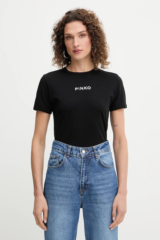 Бавовняна футболка Pinko slim чорний 105728.A2US
