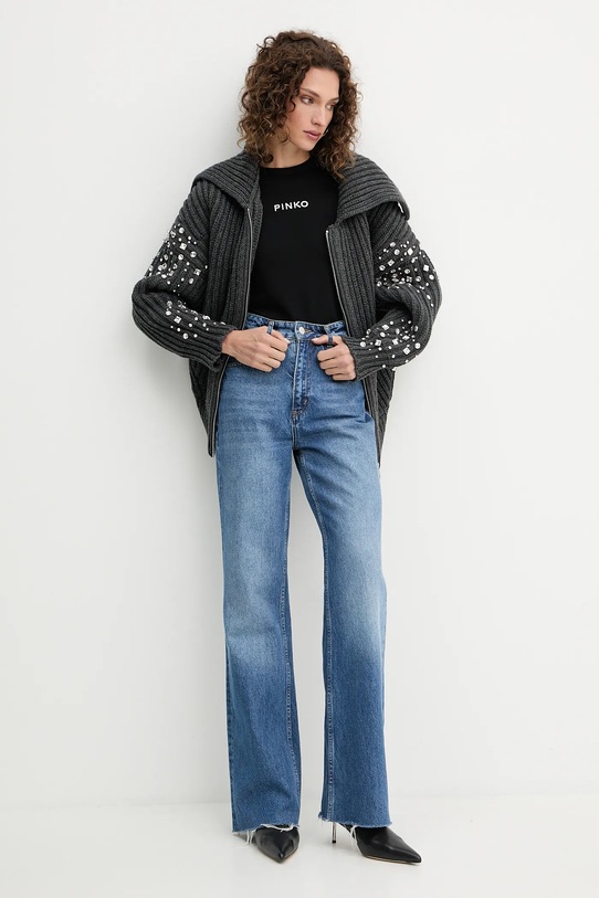 Памучна тениска Pinko 105728.A2US черен AW25