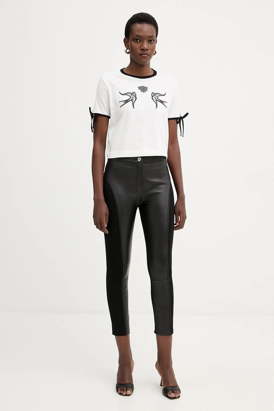 Βαμβακερό μπλουζάκι Pinko 105558.A2SF λευκό AW25
