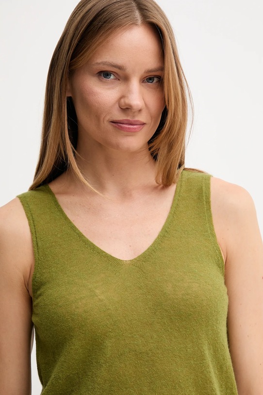 United Colors of Benetton top z wełną zielony 109PDH01F