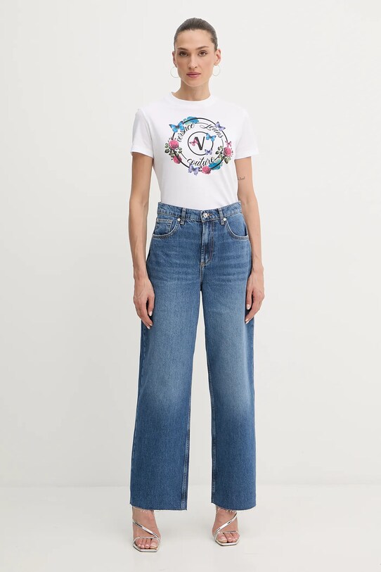 Versace Jeans Couture t-shirt bawełniany 79HAHP01.CJ01P biały AW25