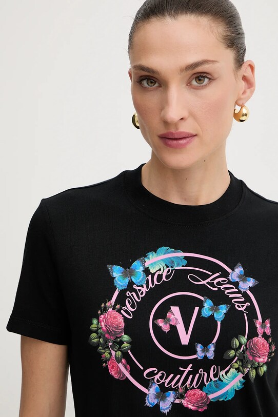Versace Jeans Couture t-shirt bawełniany czarny 79HAHP01.CJ01P