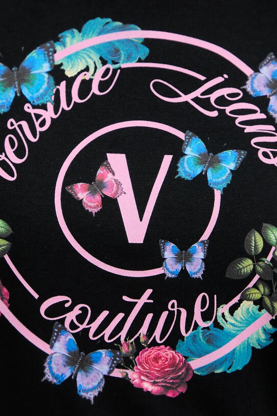 Versace Jeans Couture t-shirt bawełniany 79HAHP01.CJ01P czarny