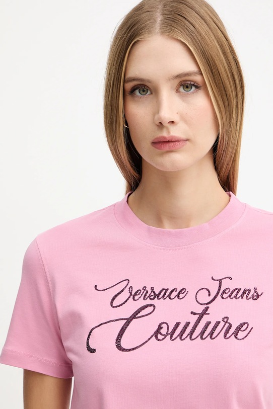 Versace Jeans Couture t-shirt różowy 79HAHT05.CJ03T