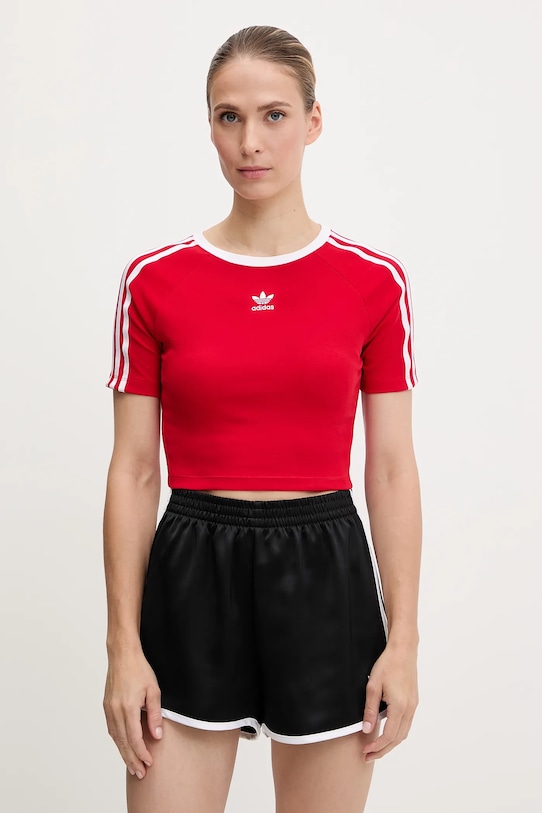 adidas Originals tricou copii 3-Stripes imprimeu rosu JD0303