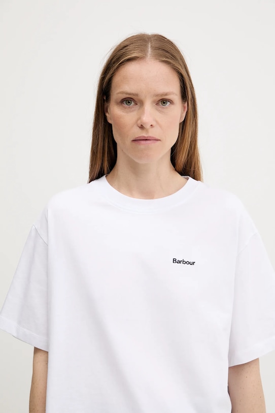 Barbour t-shirt bawełniany JEMA biały LML0883