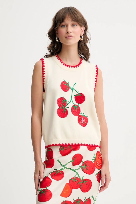 Never Fully Dressed vestă Tomato grosime medie bej NFDKN664