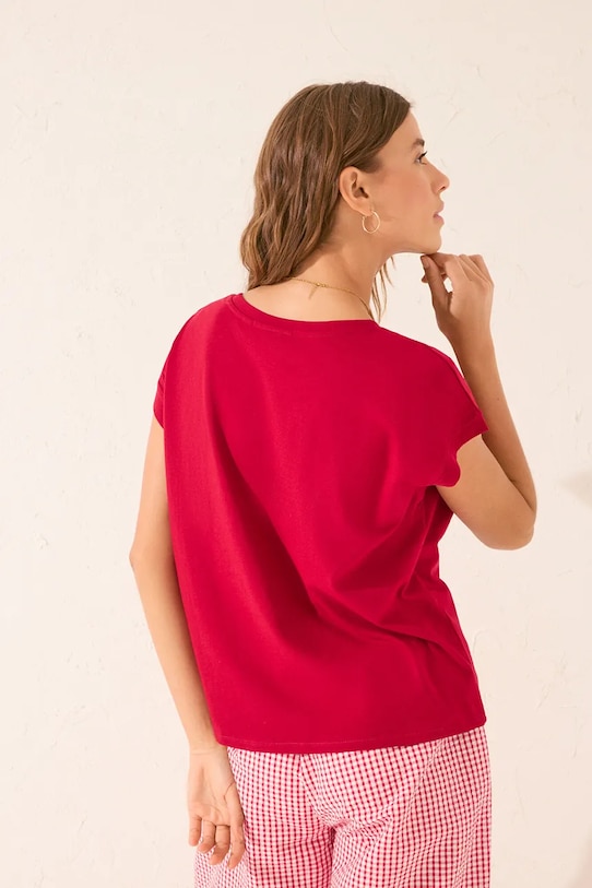 women'secret t-shirt bawełniany 3279712 czerwony AW25