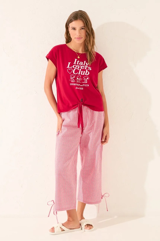 Odzież women'secret t-shirt bawełniany 3279712 czerwony