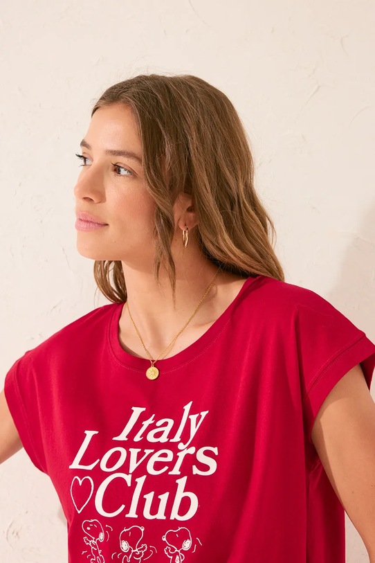 women'secret t-shirt bawełniany czerwony 3279712