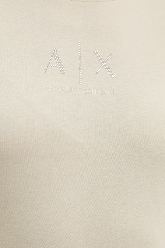 Памучна тениска Armani Exchange XW001459.AF10356 бежов