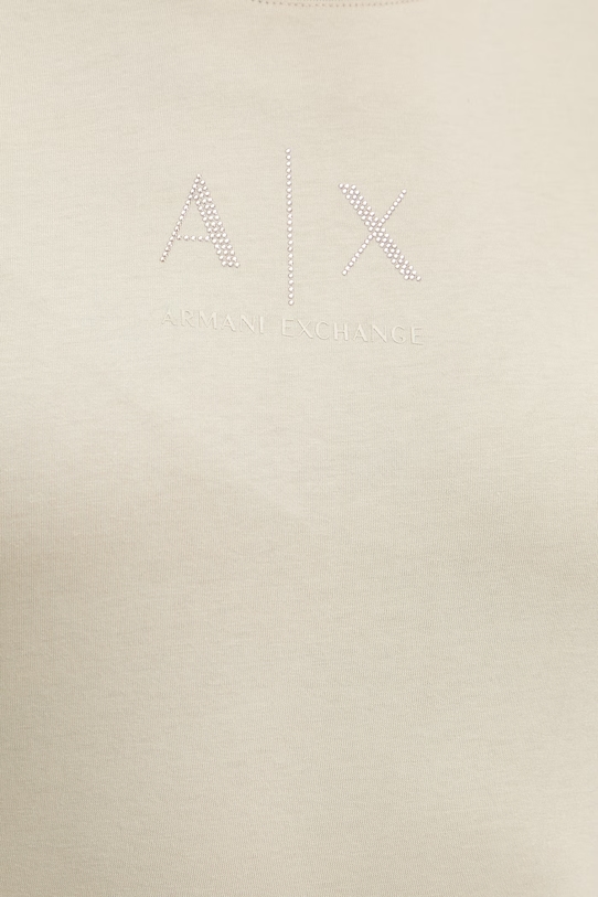 Памучна тениска Armani Exchange XW001459.AF10356 бежов