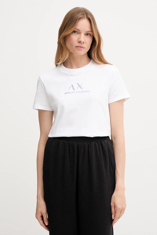 Armani Exchange t-shirt bawełniany nadruk biały XW001345.AF16356