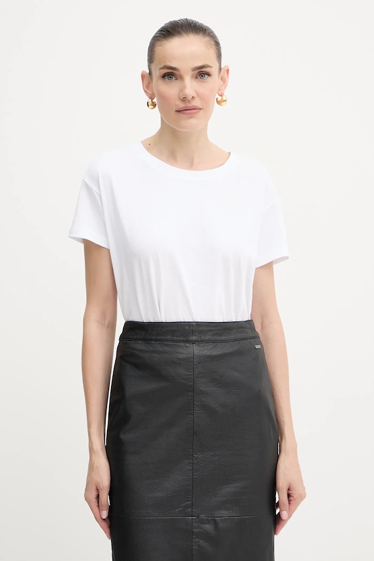 Armani Exchange tricou din bumbac imprimeu alb XW001356.AF10356