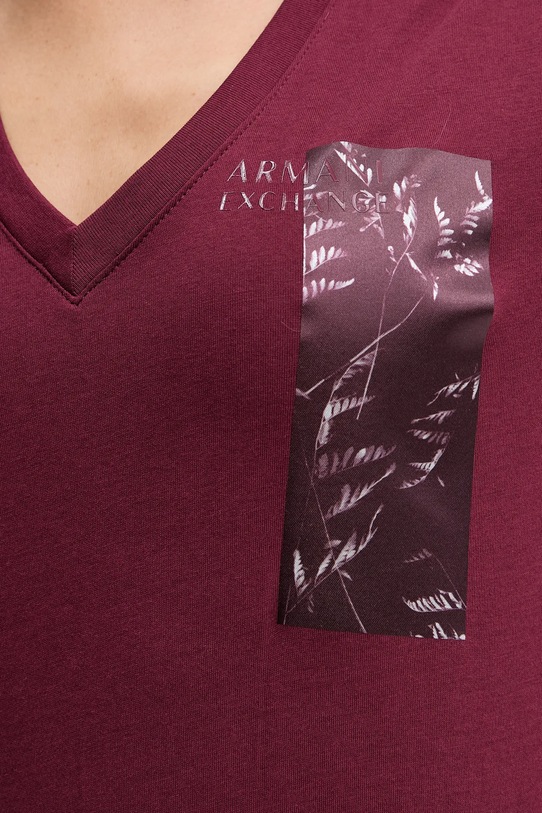 Хлопковая футболка Armani Exchange XW001358.AF10356 бордо
