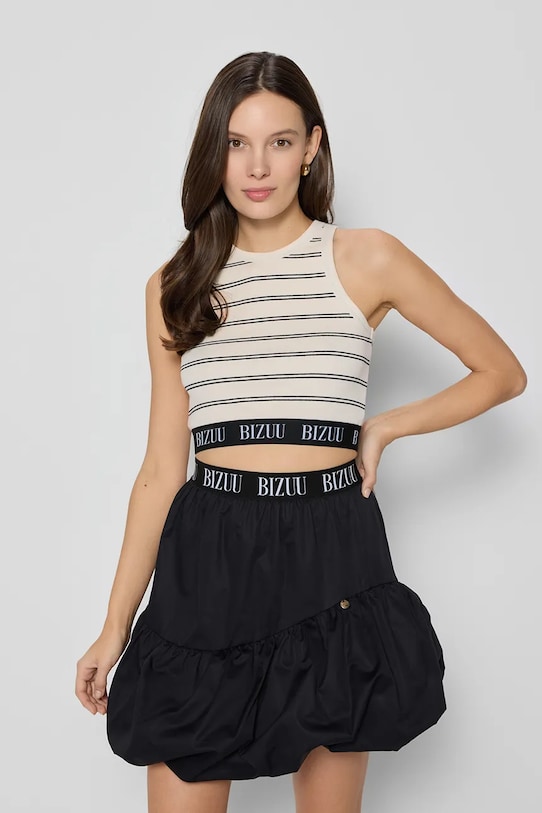 Bombažen top Bizuu ALEXI Okrogel bež ALEXI.KREMOWY.SS25