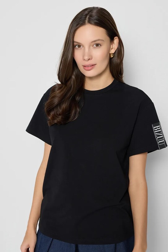 Bizuu tricou din bumbac TISHAM TISHAM.CZARNY.SS25 negru AW25